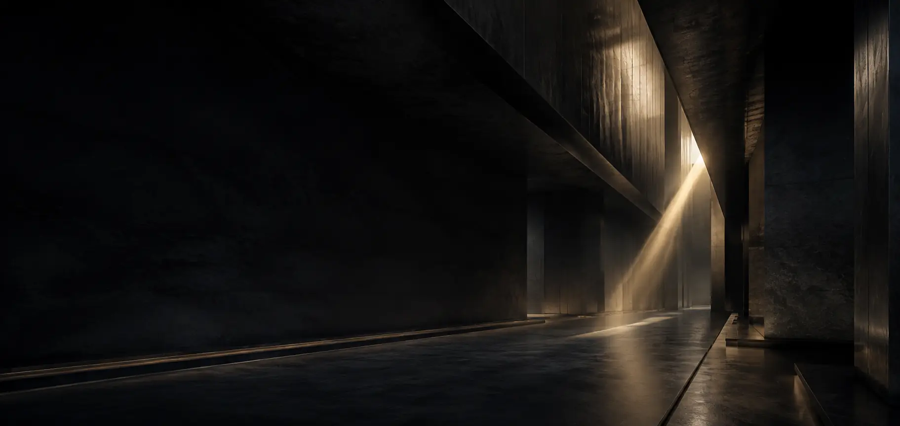 Cinematic architectural space representing strategy, clarity and directed growth